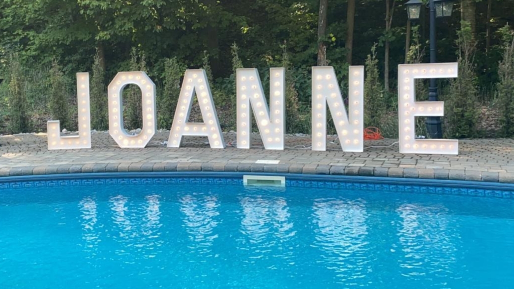  pool party for Joanne-Hamilton Marquee Letters Company