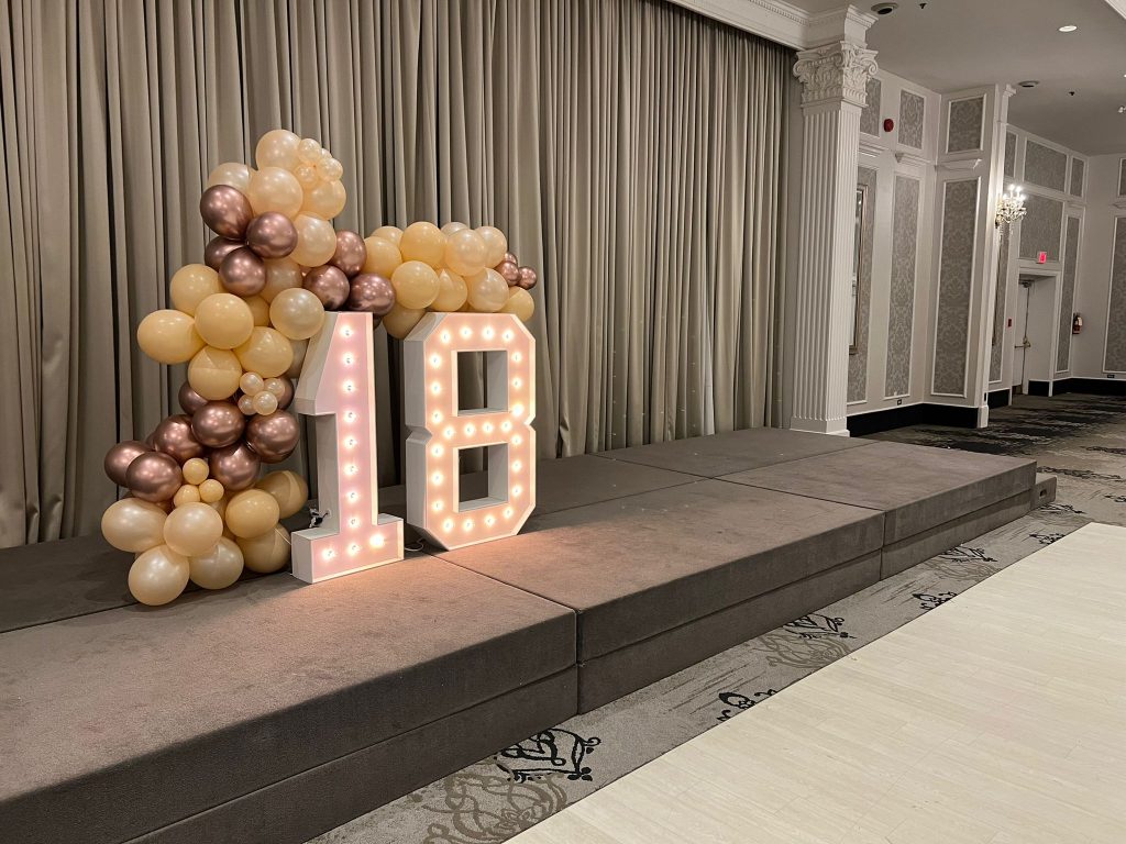 Marquee Numbers with Balloon Decor Niagara Falls