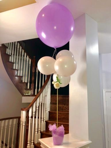 Purple-and-White-Balloon-Decor-London Party Rentals Network
