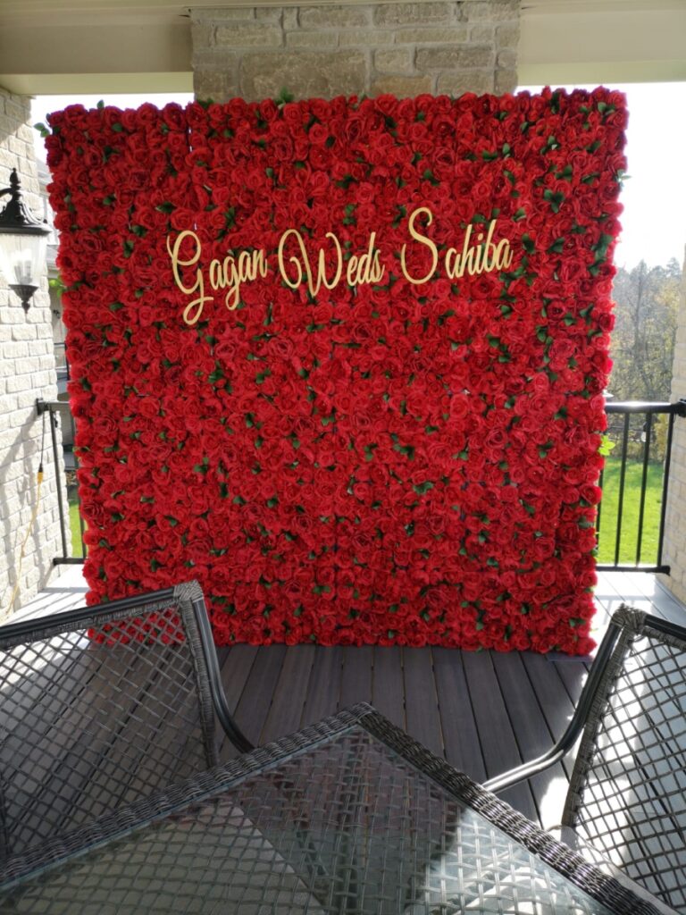 Red Rose Flower Wall- Mississauga Wedding Rentals 