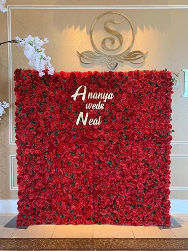 Red-Rose-Wedding-Flower-Wall-Oakville Event Rental.