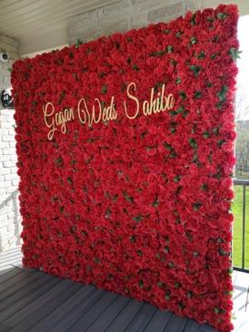 Red-Roses-Flower-Wall-Brampton Party Rental company