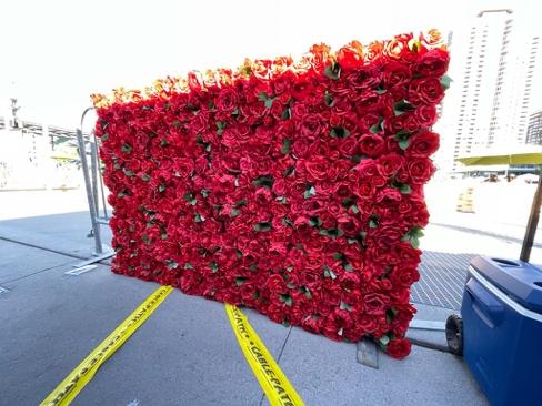 Red-Roses-Flower-Wall-Outside-Toronto Flower Wall Rental