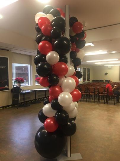 Red-White-and-Black-Balloon-Decor-London Party Rentals Network
