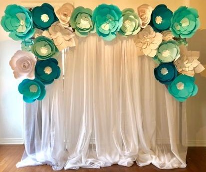 White-Paper-Roses-Flower-Wall-Georgetown Party Rental