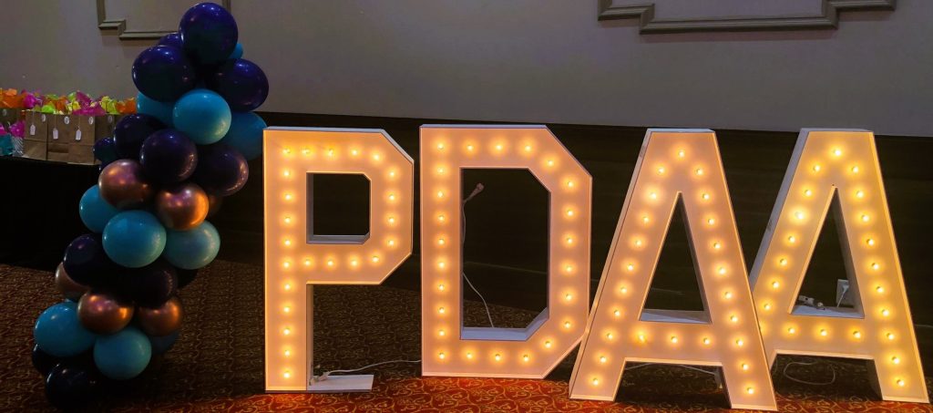 Bright-Marquee-Letters-with-Blue-and-Golden-Balloon-Marquee-Rental-Company-Pickering