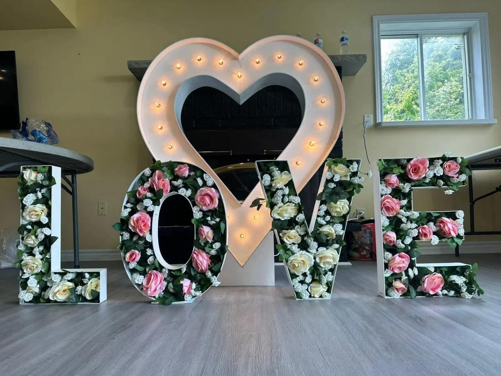 Heart Marquee Sign with Love Letters Rental